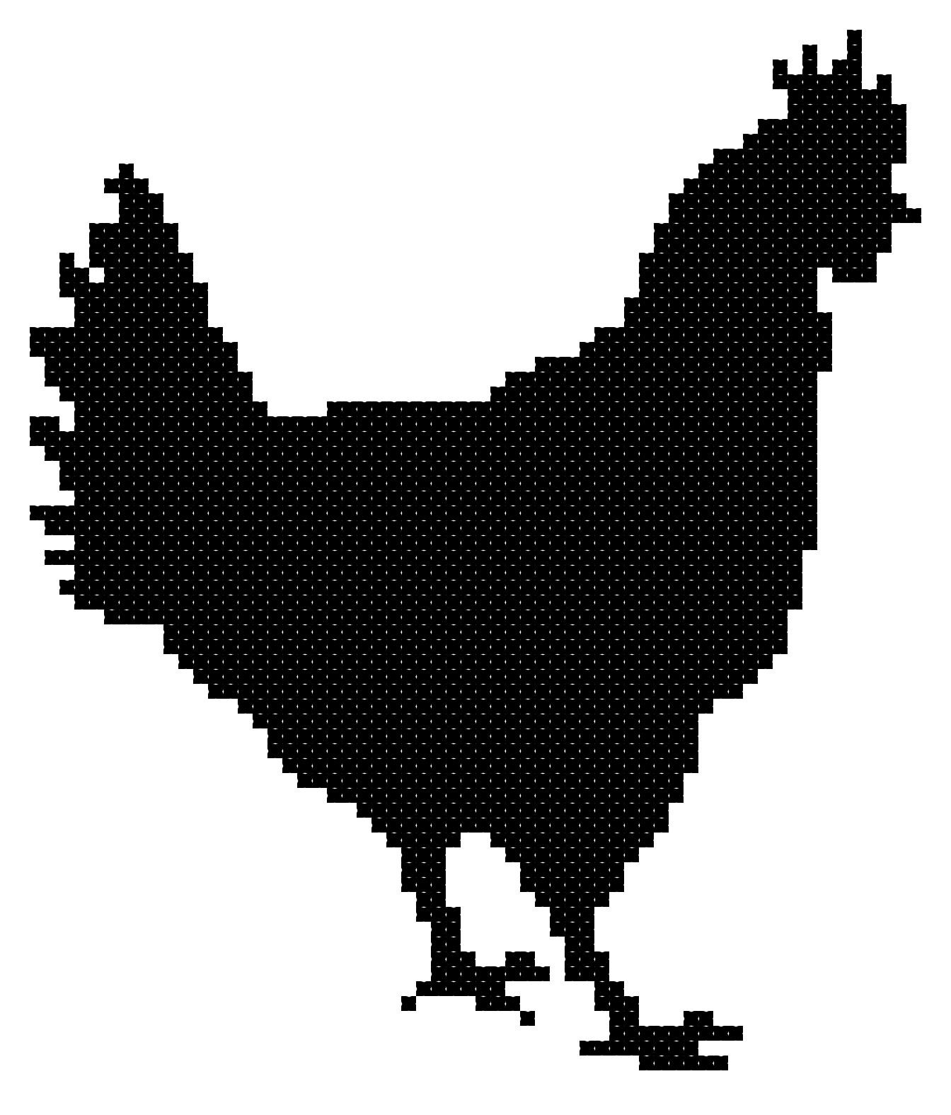 1344x1575 Simple Chicken Silhouette Cross Stitch Pattern