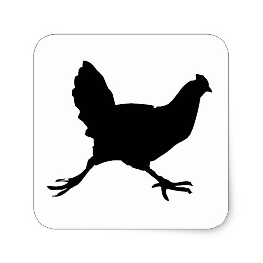 540x540 Chicken Silhouette Square Sticker