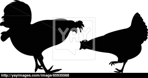 512x272 Chicken Silhouette Vector Vector