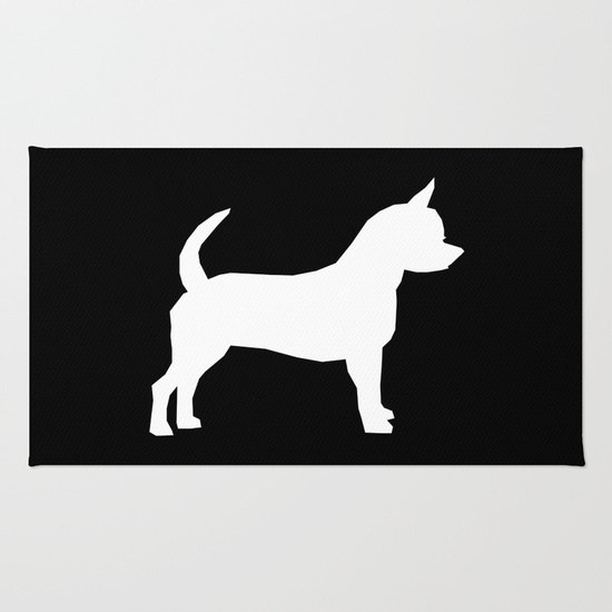 550x550 Chihuahua Silhouette Black And White Pet Art Dog Pattern Minimal