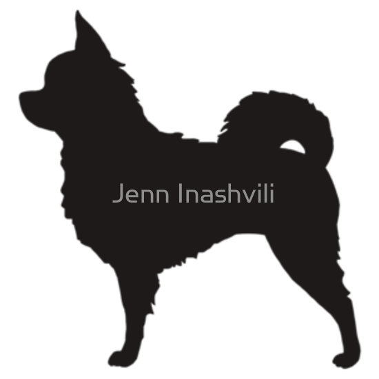 550x550 Chihuahua Silhouette Patterns Long Haired Chihuahua Silhouette