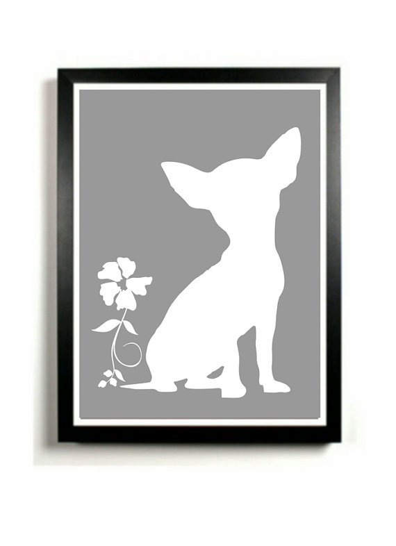 570x786 Chihuahua Art Print Dog Artwork Chihuahua Silhouette