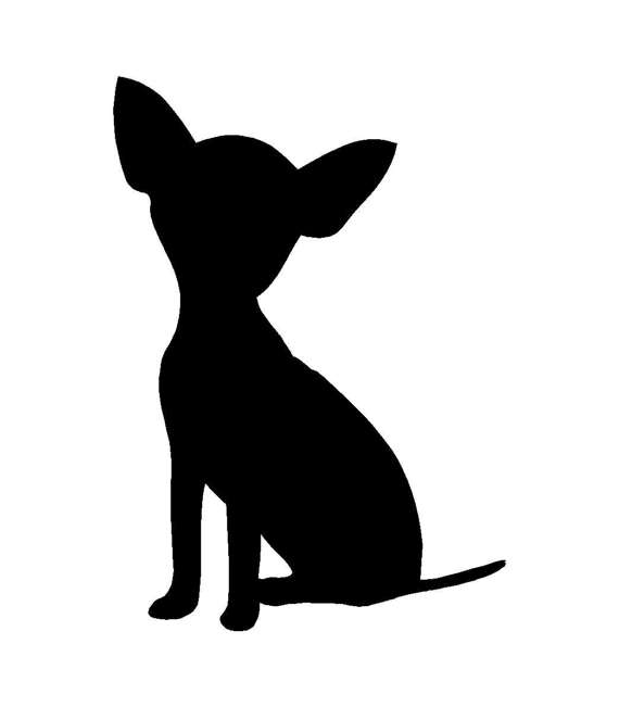 570x651 Teacup Chihuahua Vinyl Decal Car Window Laptop Dog Silhouette
