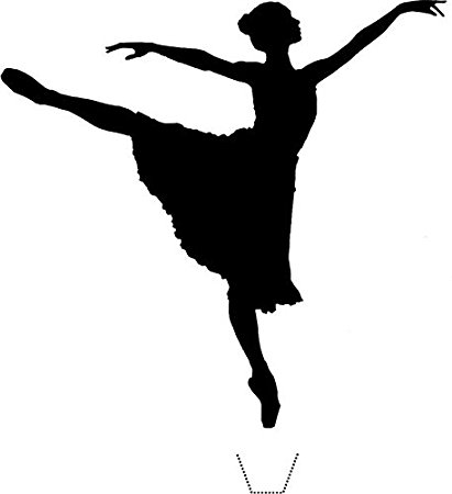 411x450 Novelty Dancing Ballerina Silhouette 12 Edible Stand Up Wafer