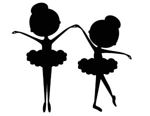 300x232 Silhouette Wall Art Ballerina Black Silhouette Floral Dance Baby