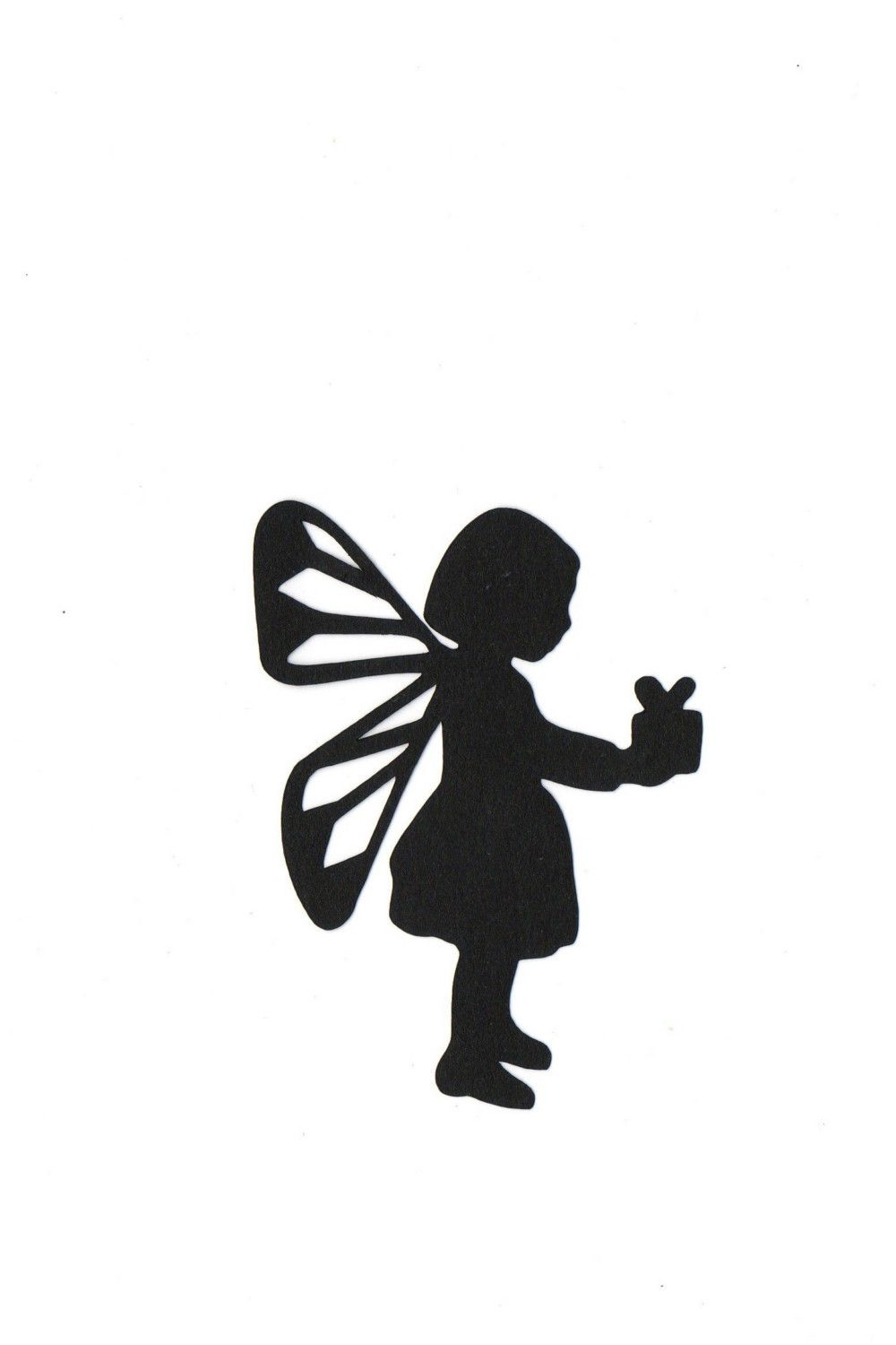 1000x1500 Child Fairy Holding Present Silhouette Die Cut For Scrap Booking