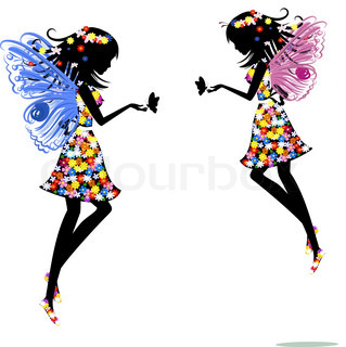 319x320 Fairy Girl In Pink Dress With Magic Wand. Cute Little Child