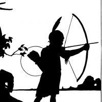 200x200 Vintage Fairy Child Silhouette Image!