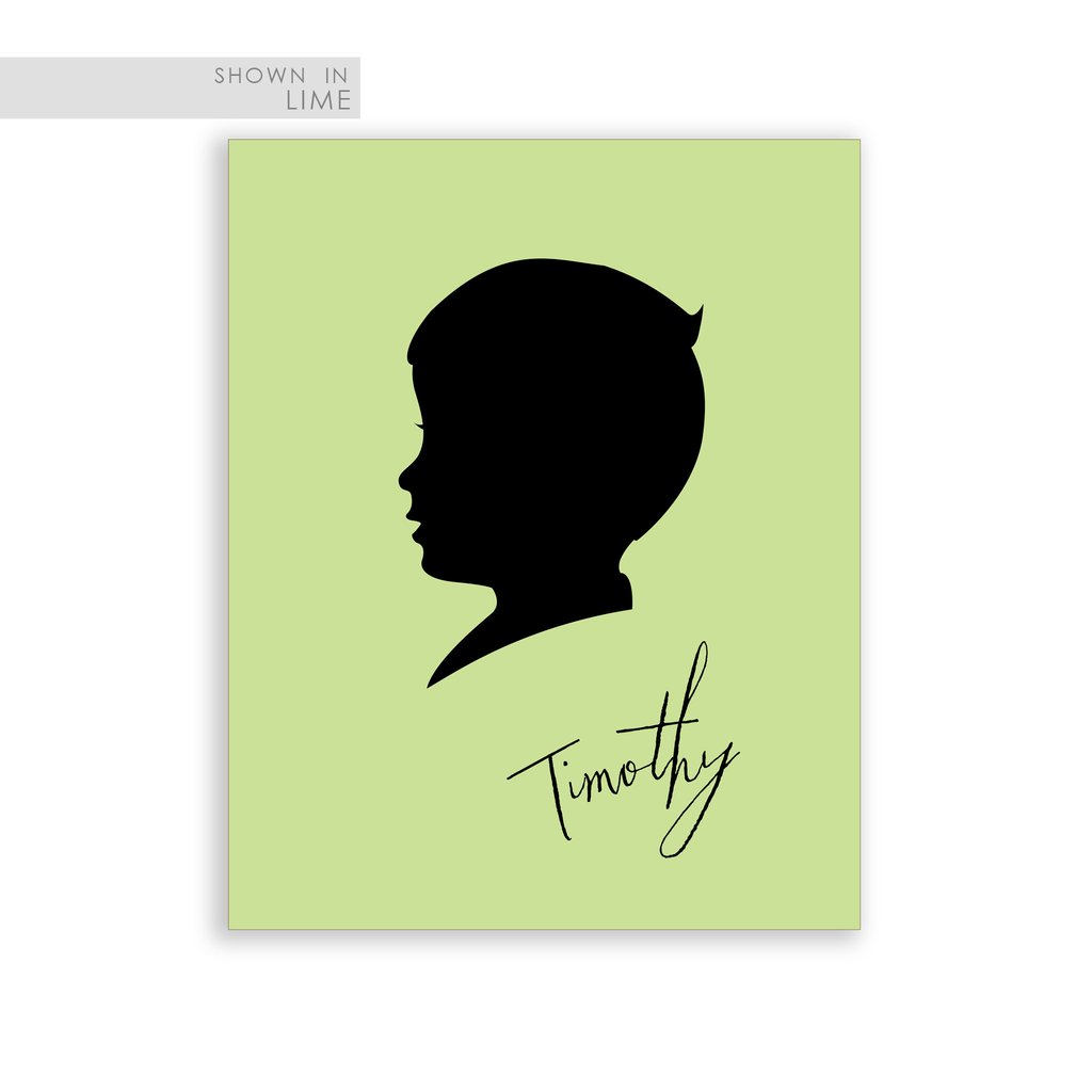 1024x1024 Custom Children's Silhouette Print Nursery Room Wall Art Kids