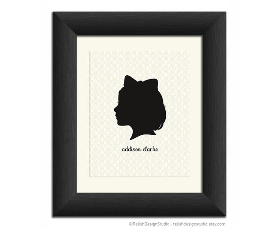 570x469 Custom Silhouette Profile Portrait 8x10 Personalized Profile