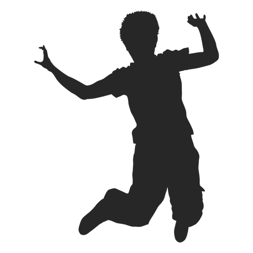 512x512 Boy Jumping Silhouette 3