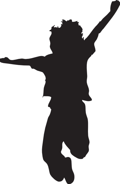 390x594 Jumping Child Silhouette Clip Art