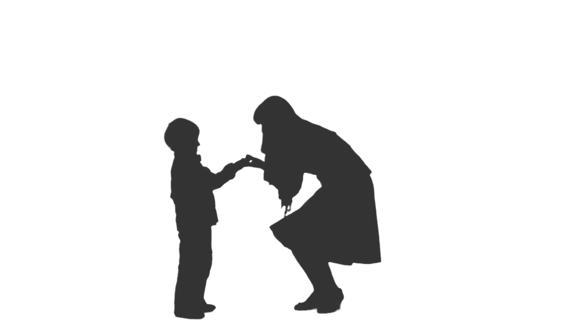 1920x1080 Silhouette Of A Woman Amp Child Standing And Showing Something. Side