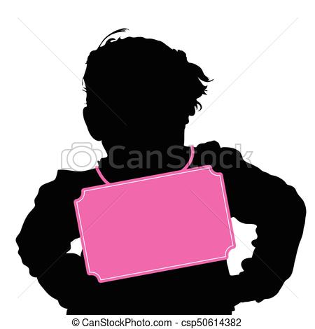 450x470 Child Happy Posing Silhouette Illustration. Child Happy Vector