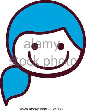 300x388 Silhouette Child Girl Face With Hairstyle Design Stock Vector Art