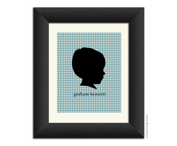 570x471 Custom Silhouette Profile Portrait 8x10 Personalized Profile