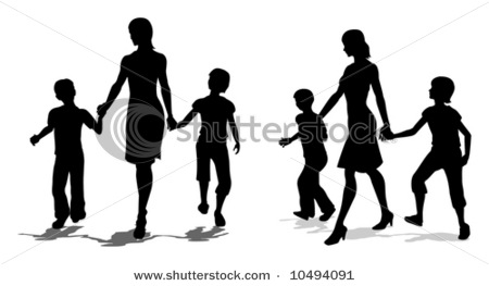 450x263 Mother With Children Silhouettes