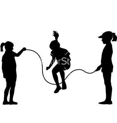 380x400 Children Silhouettes Jumping Rope Vector By Hibrida13