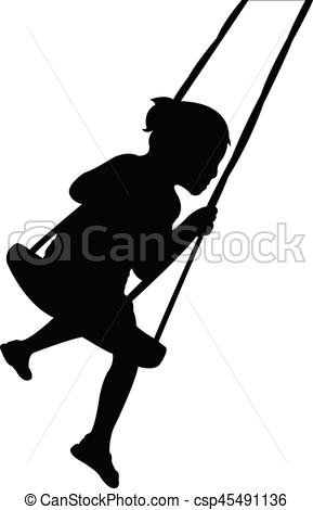 289x470 Girl Swinging, Silhouette Vectors