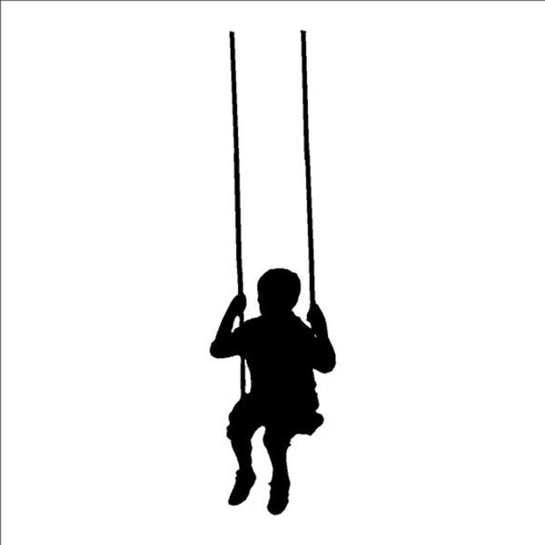 600x600 Swinging Child Wall Decals Removable Wall Sticker Little Boy