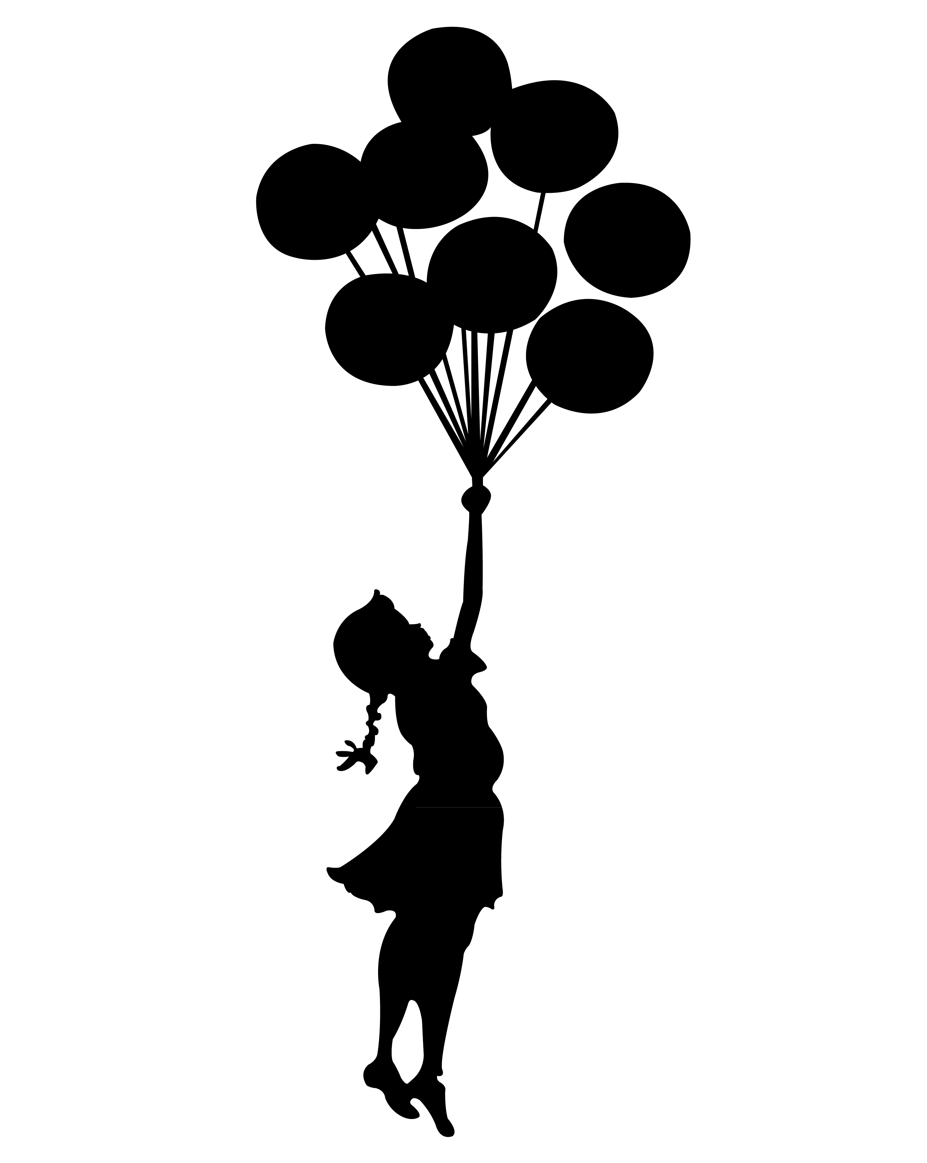 Child With Balloon Silhouette at GetDrawings | Free download Dancing With Umbrella Silhouette