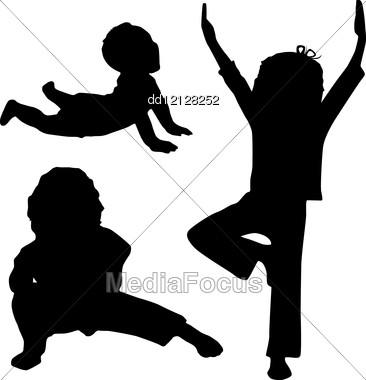 366x380 Silhouette Of Children Who Play Yoga