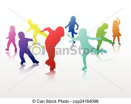450x358 Dancing Children Silhouettes Eps Vectors