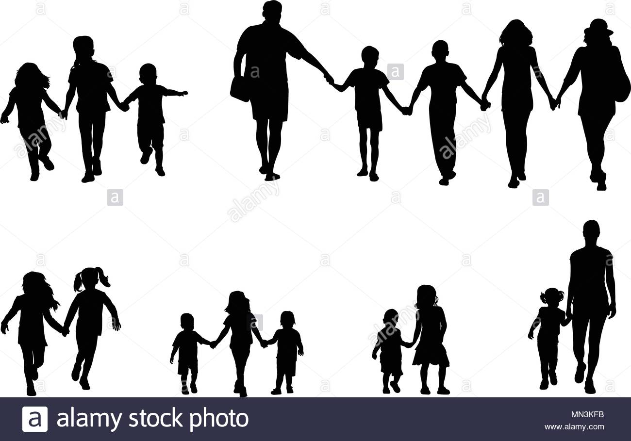 1300x909 Holding Hands Silhouette Stock Vector Images