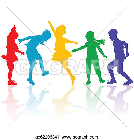 450x470 Children Holding Hands Silhouette Color Clipart