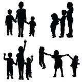 160x160 Children Sitting Silhouette Stock Image And Royalty Free Vector