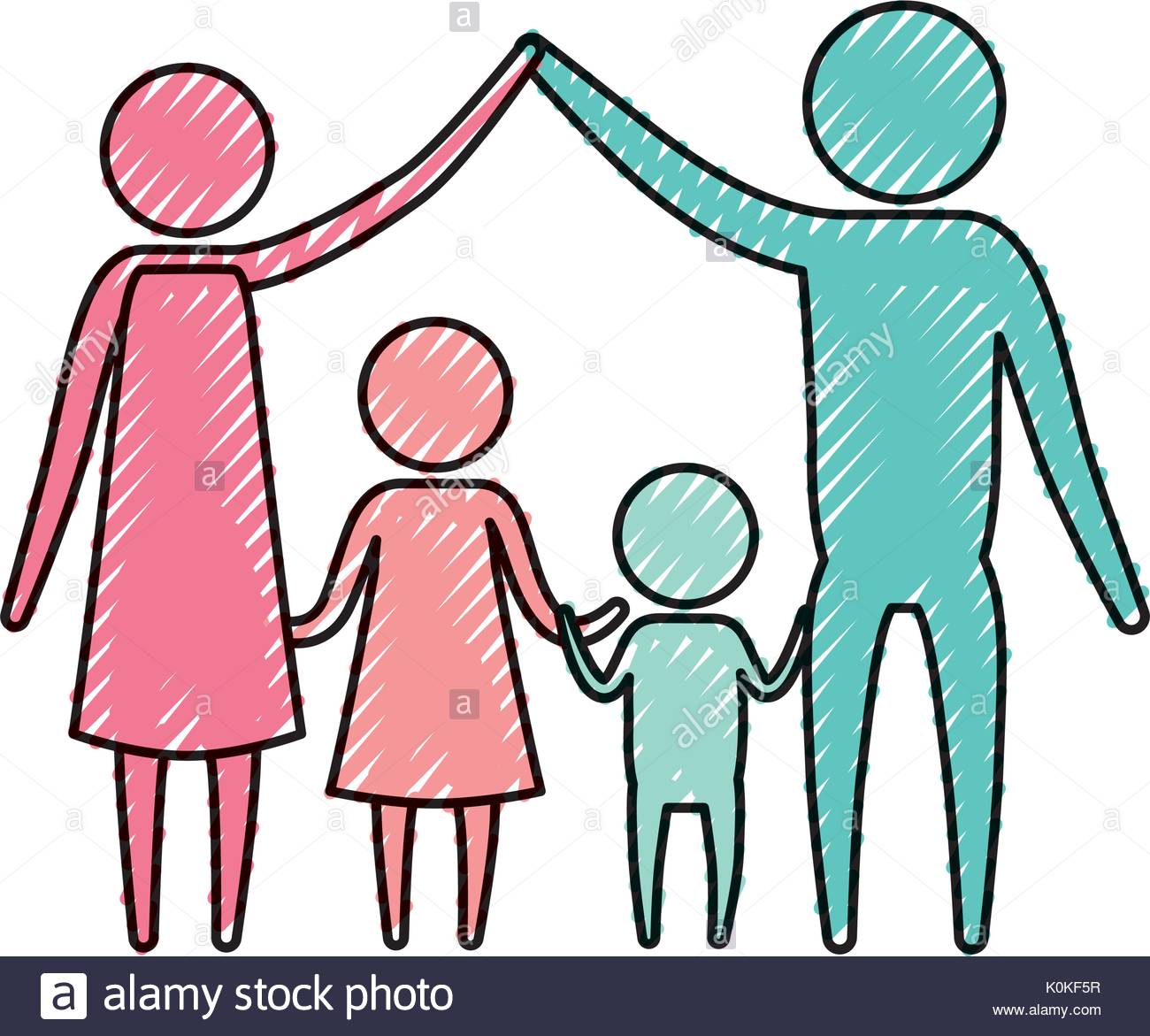1300x1171 Color Crayon Silhouette Pictogram Couple Parents Holding Hands Up