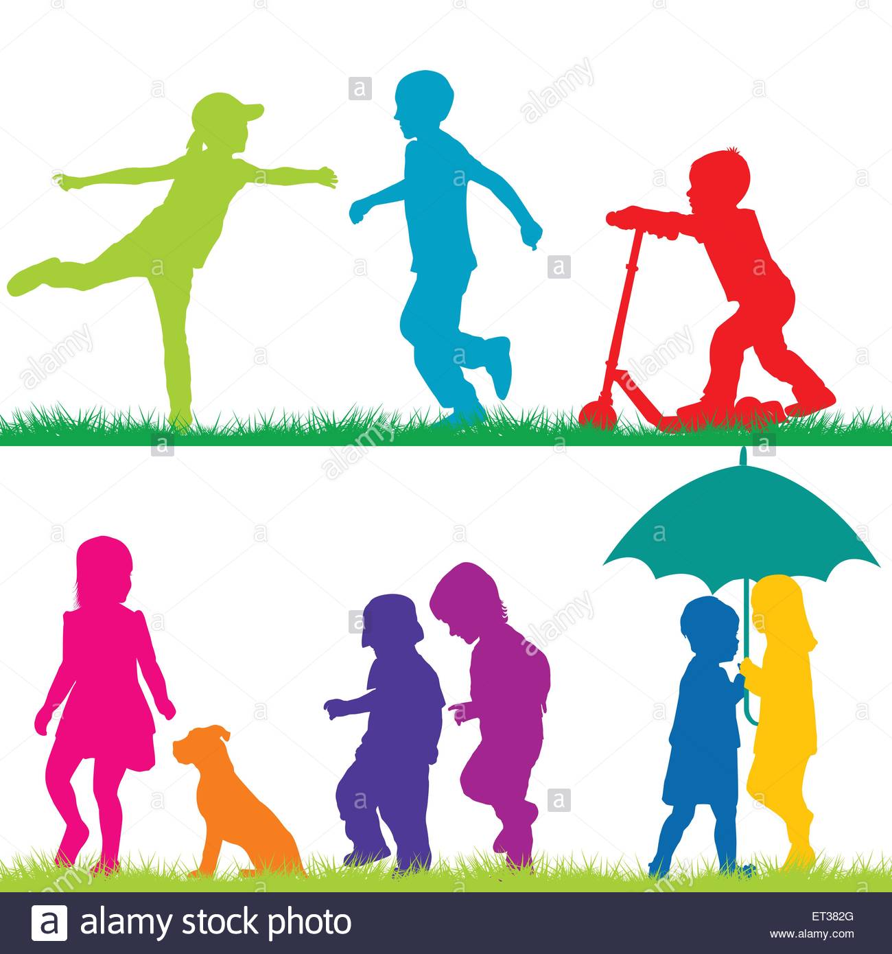 1300x1390 Children Silhouettes Playing Stock Vector Art Amp Illustration