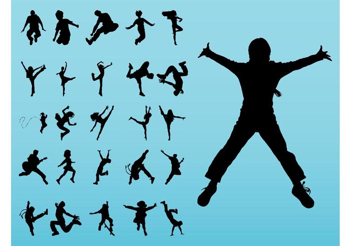 700x490 Kids Silhouette Free Vector