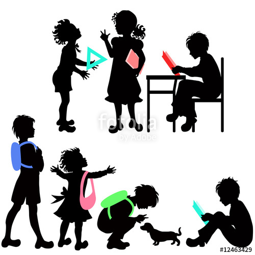 500x500 School Children Silhouette Clip Art 101 Clip Art