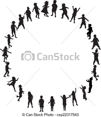 406x470 Children Silhouette Eps Vector