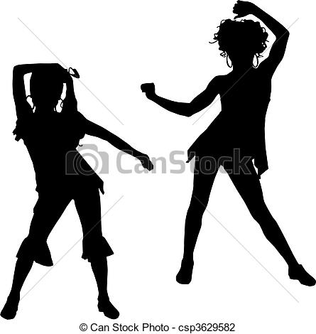 445x470 Silhouette Happy Children Vector Illustration