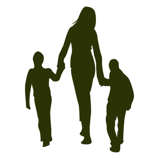 512x512 Mom With Children Silhouette