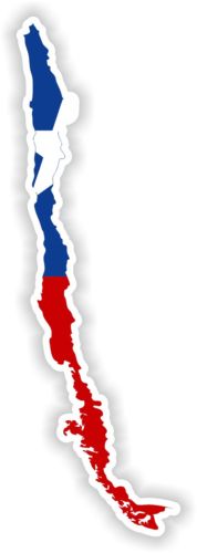 178x500 Sticker Silhouette Chile Map Flag For Bumper Guitar Skateboard