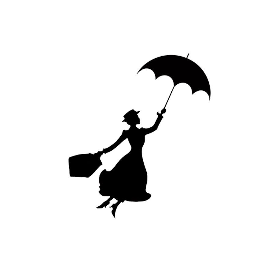 900x900 Mary Poppins Silhouette