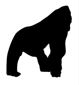 317x340 Free Cliparts Silhouette, Set, Gorilla