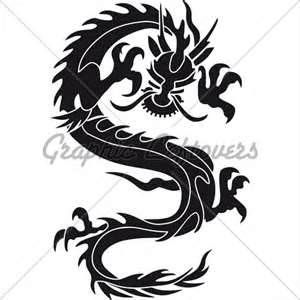 300x300 Chinese Dragon Silhouette Tattoo Tribal Dragon