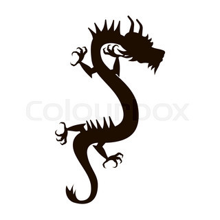 320x320 Symbol Of Holiday East New Years Dragon, Black Silhouette
