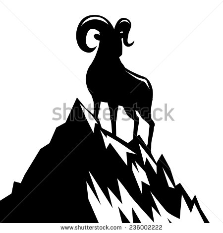 450x470 Goat Standing On Mountain Silhouette 2015 Chinese New Year Eps 10