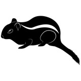 160x160 Vector Image Of Chipmunk Silhouette Stock Image And Royalty Free