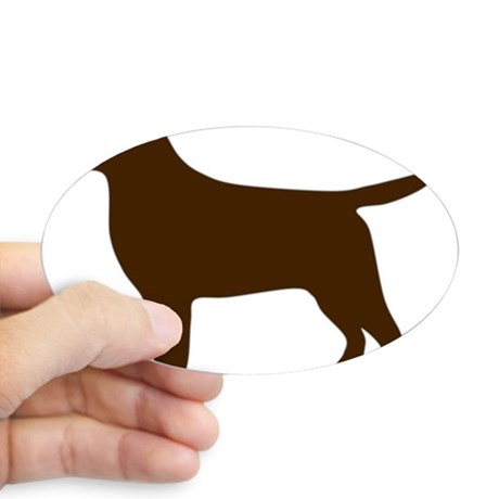 460x460 Chocolate Lab Oval Stickers