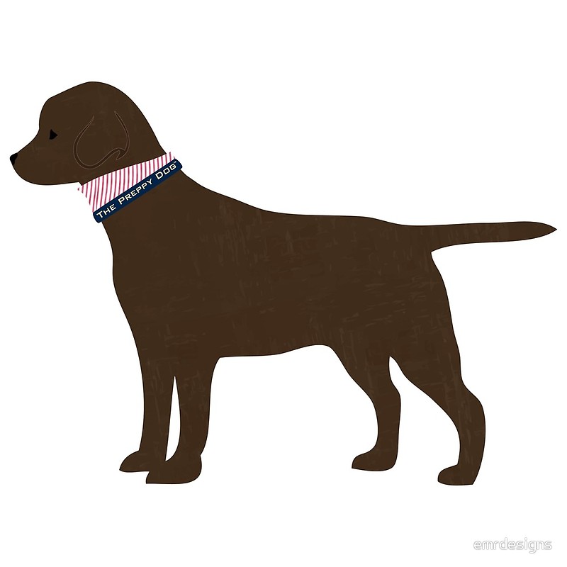 800x800 Chocolate Lab Preppy Dog Silhouette Art Prints By Emrdesigns