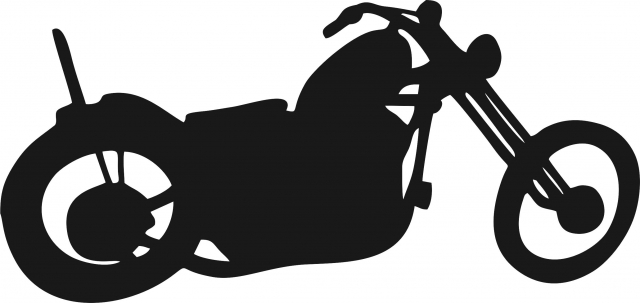 640x303 Motorcycle Chopper Silhouette Laser Cut Appliques