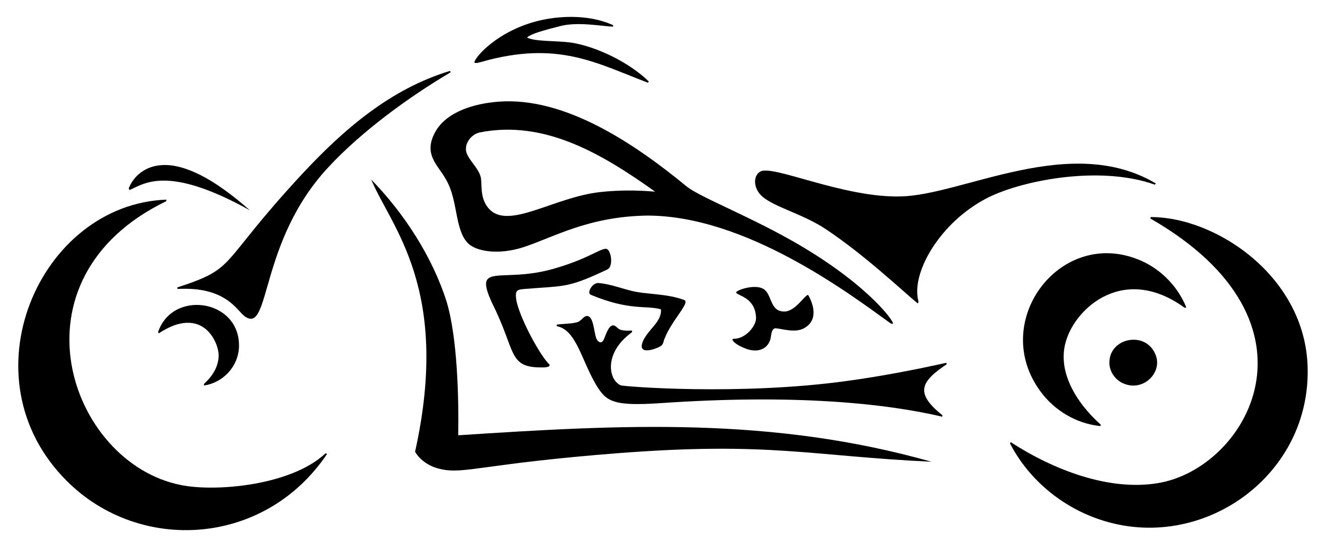 2633x1087 Stylized Motorcycle Silhouette Clipart