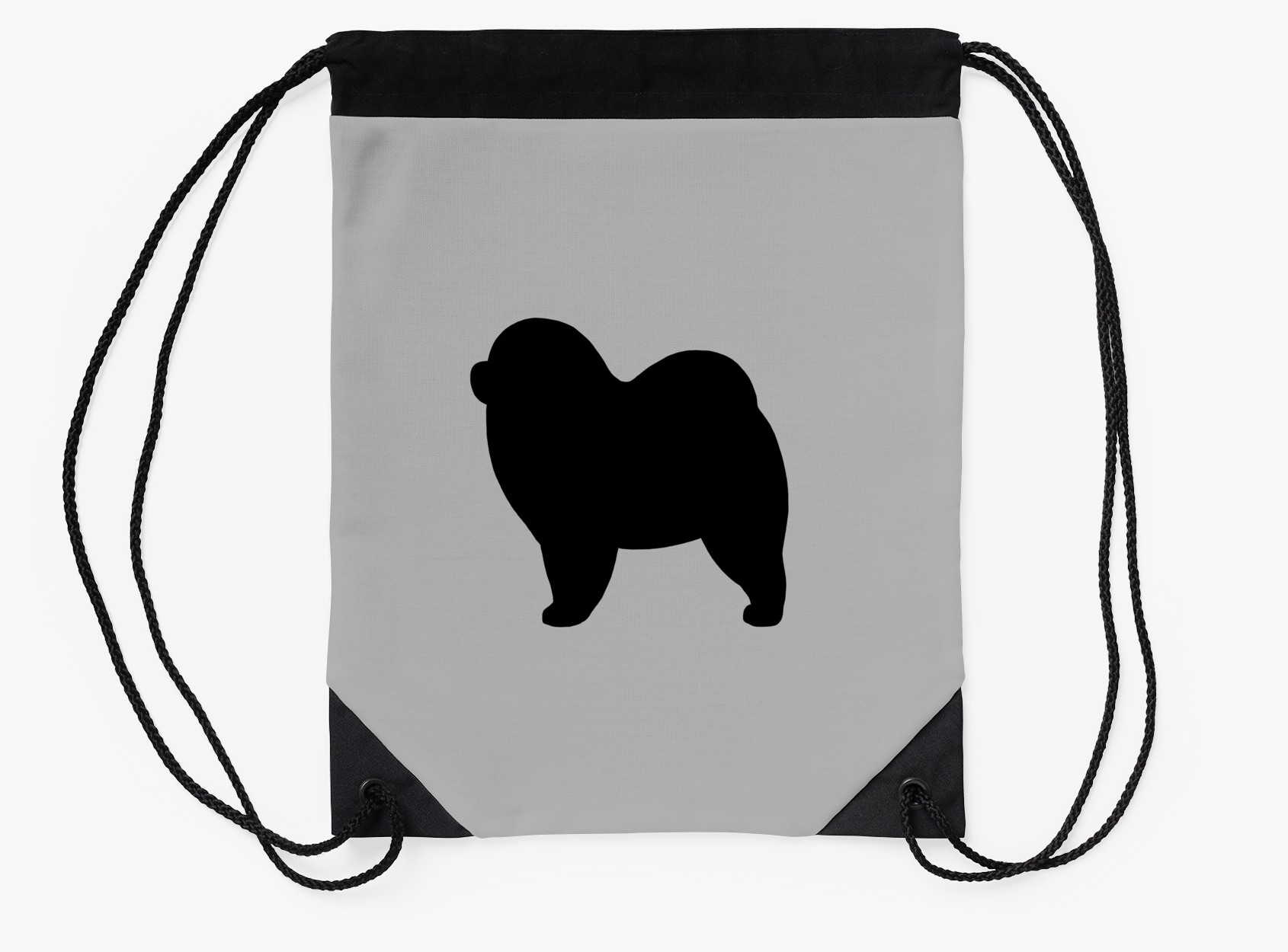 1690x1250 Rough Chow Chow Silhouette(S) Drawstring Bags By Jenn Inashvili