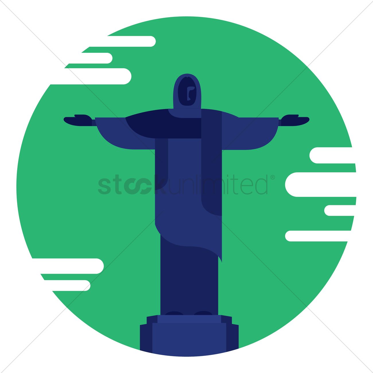 1300x1300 Christ The Redeemer Statue Vector Image